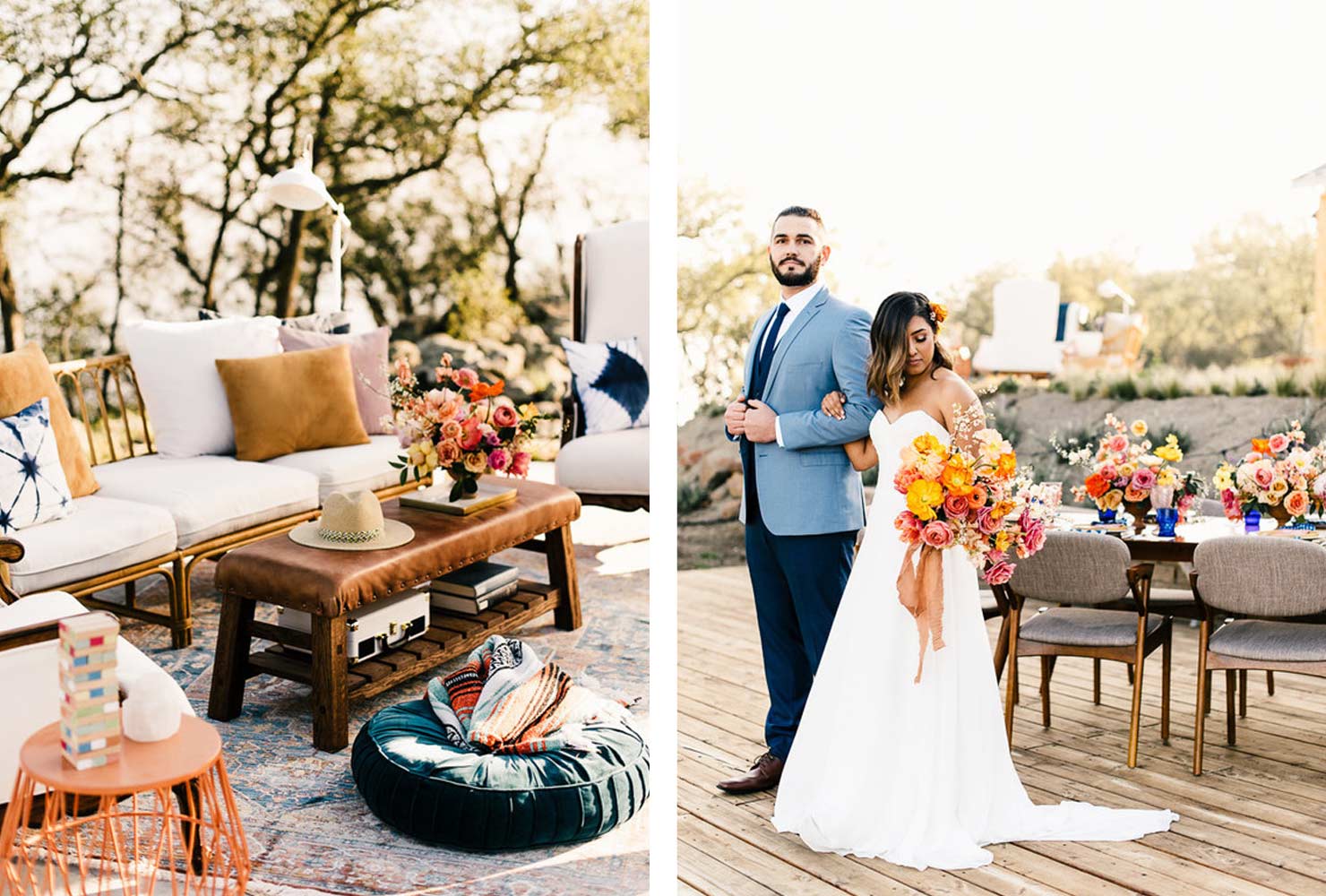 navy blue and coral wedding ideas base of blues