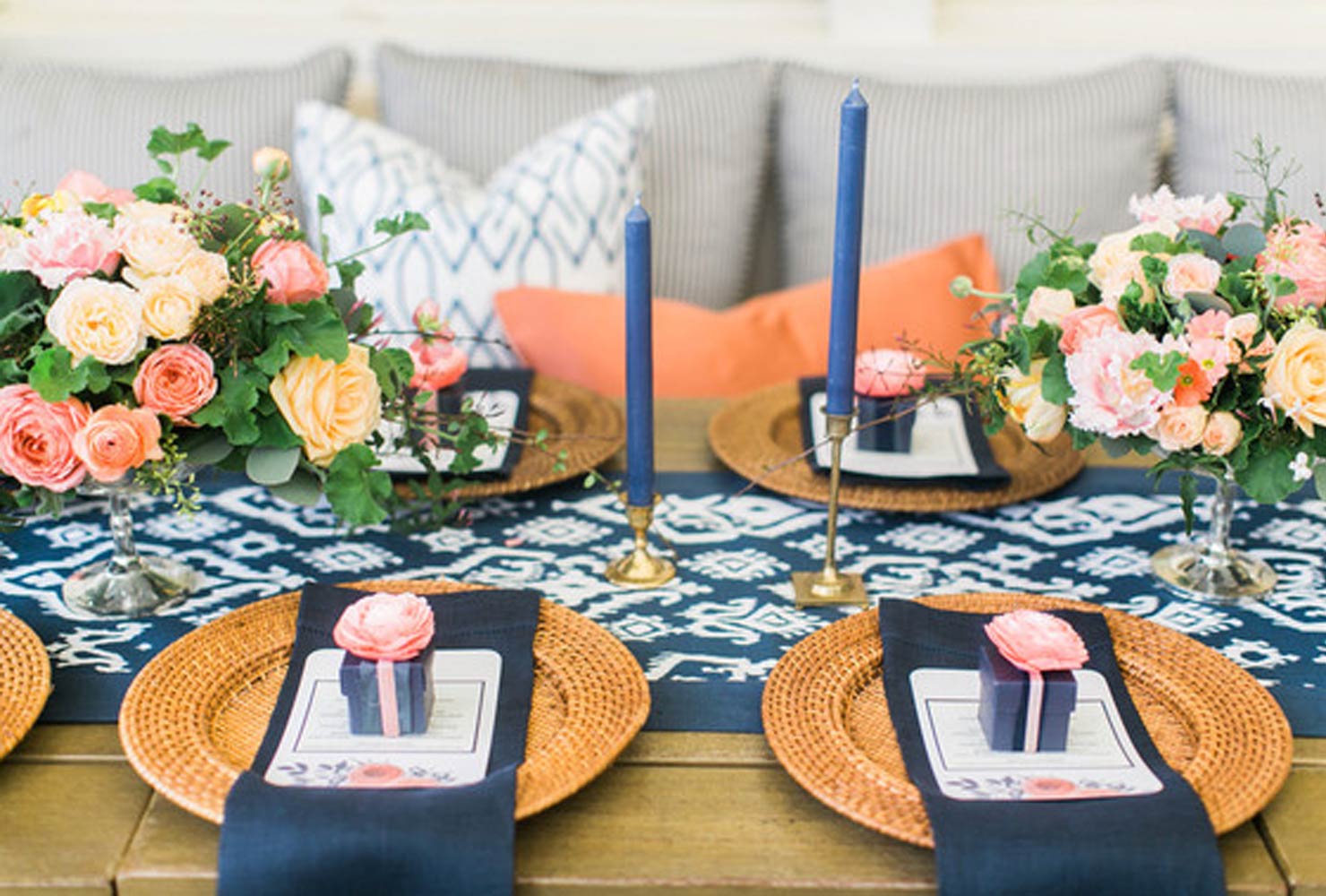 navy blue and coral wedding ideas classy brunch