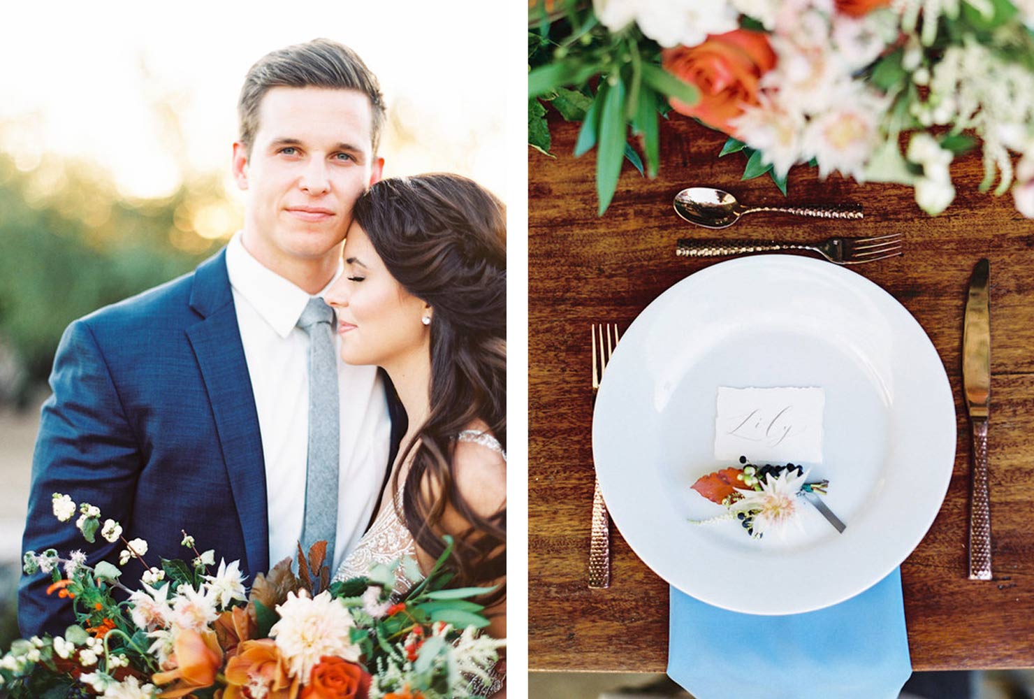 navy blue and coral wedding ideas rustic autumn