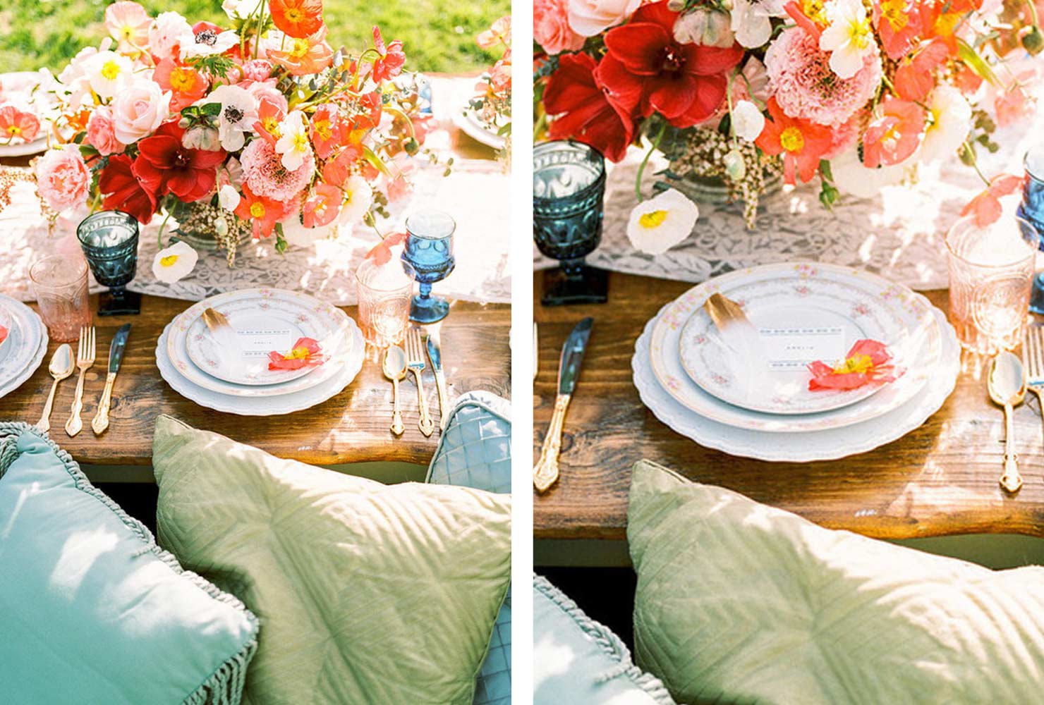 navy blue and coral wedding ideas sunset dinner