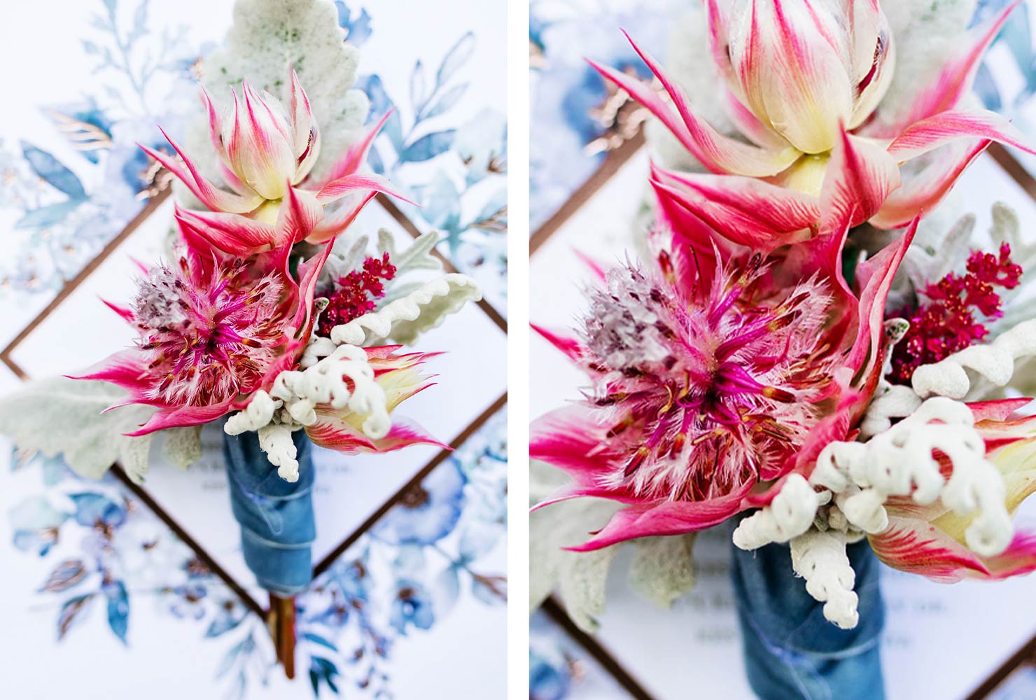 navy blue and coral wedding ideas tropical blooms