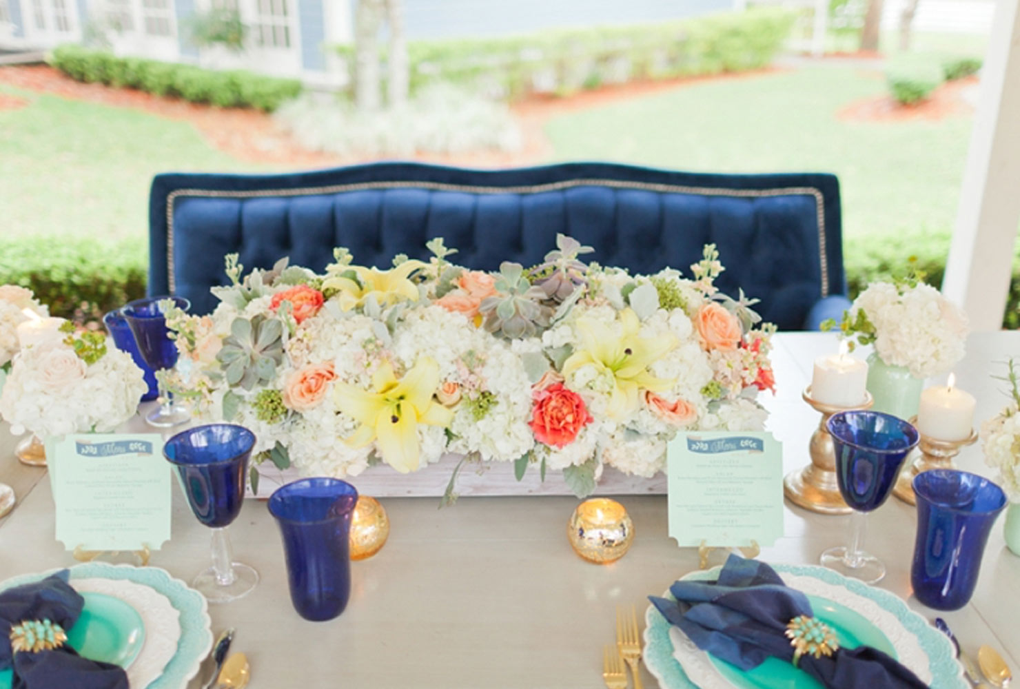 navy blue and coral wedding ideas unique seating