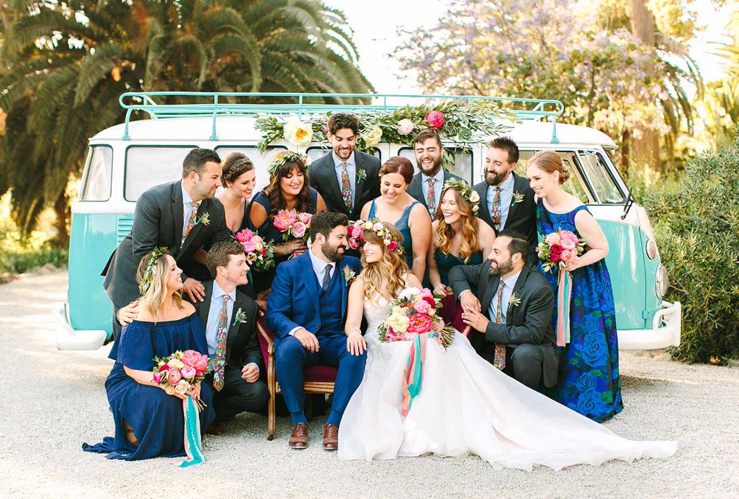 navy blue and coral wedding ideas vibrant blues