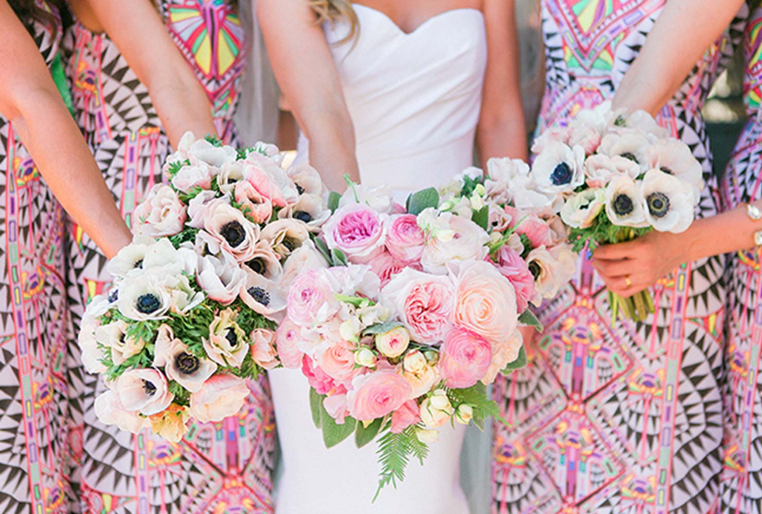 pink and black wedding bright and sunny