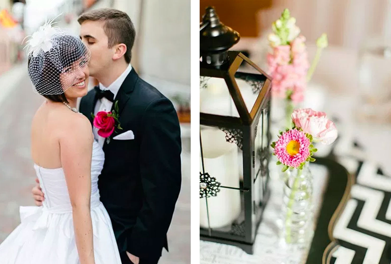 pink and black wedding cute and classic