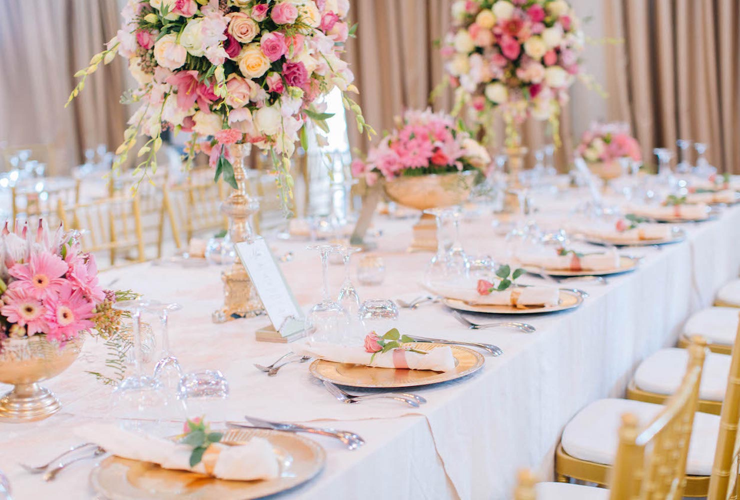 pink and gold wedding endless decadence