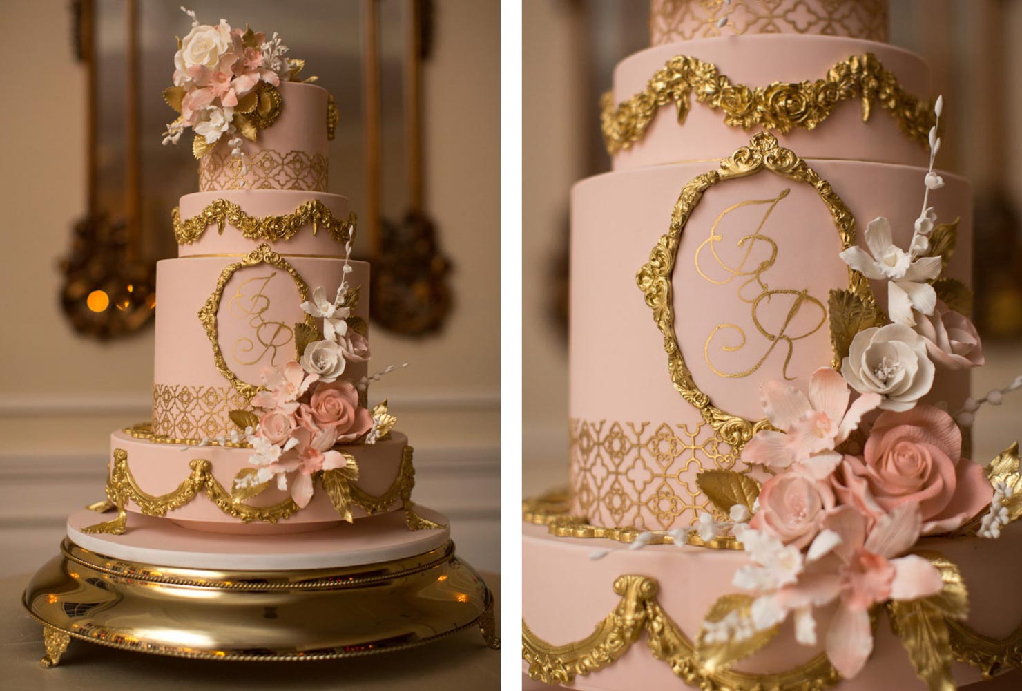 pink and gold wedding opulent artistry