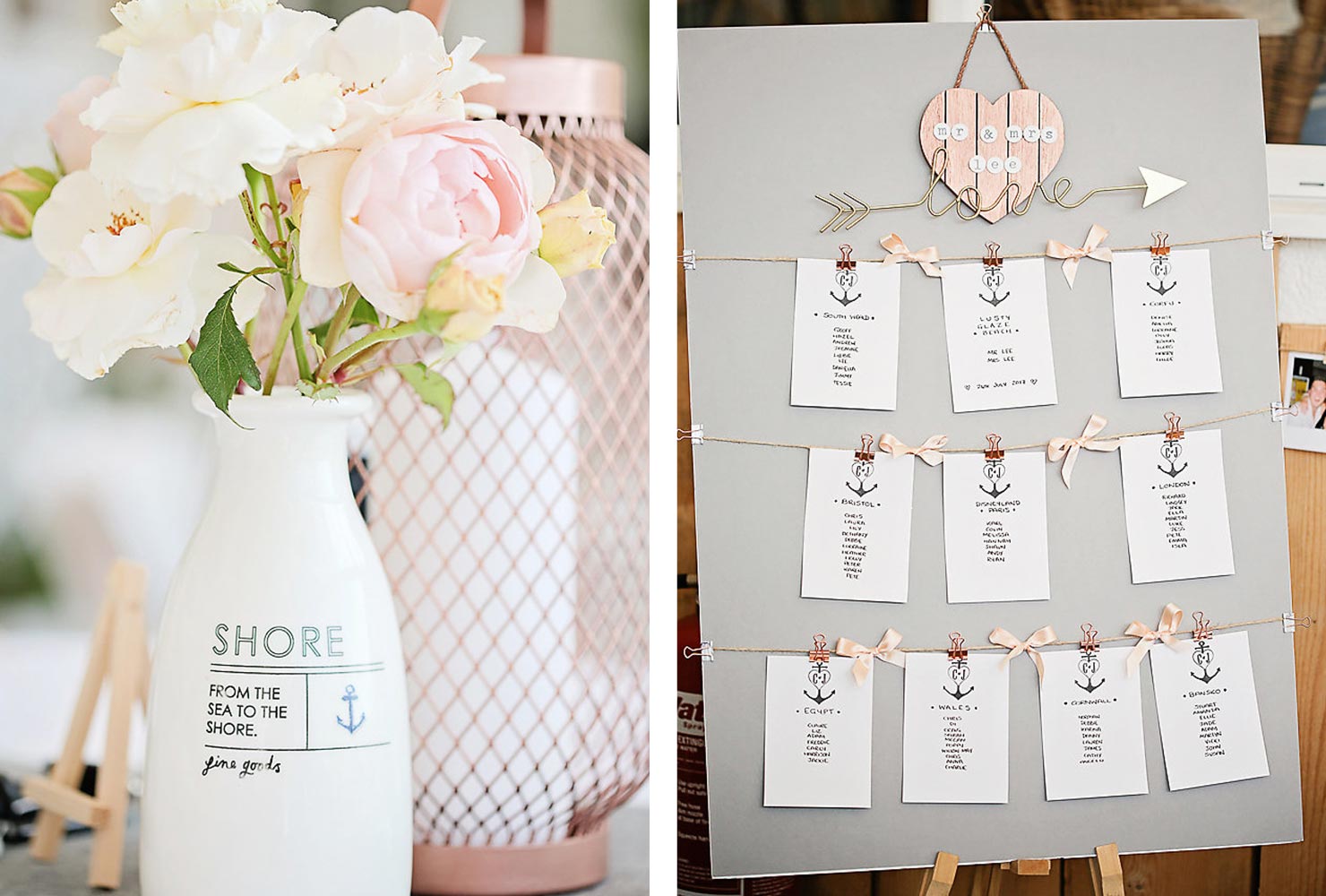 pink and gold wedding pastels by the sea