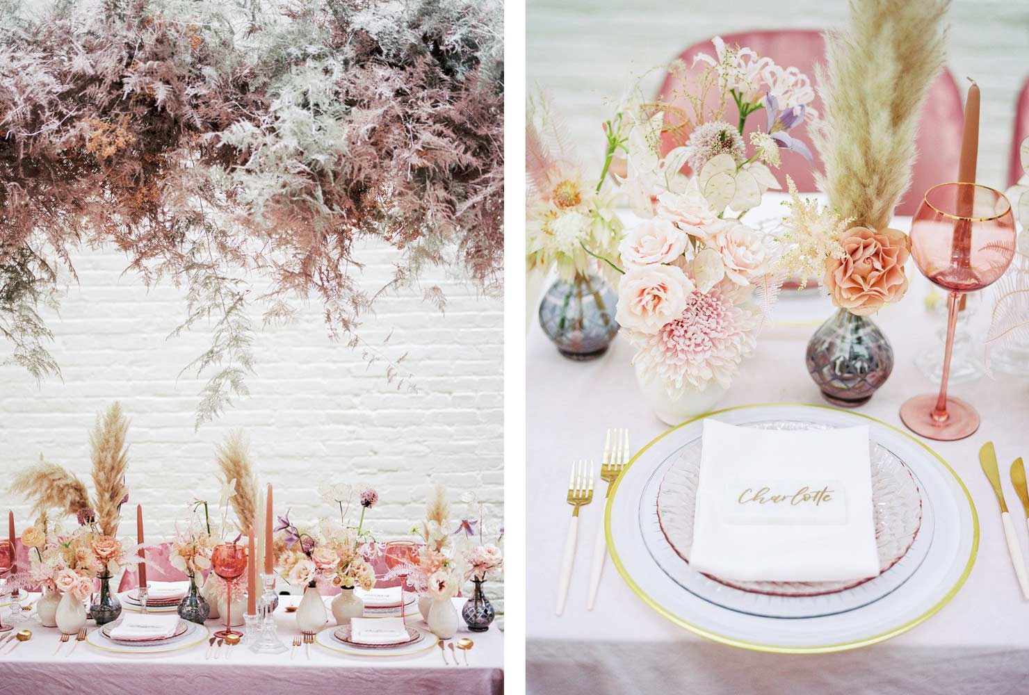 pink and gold wedding pretty in pastels