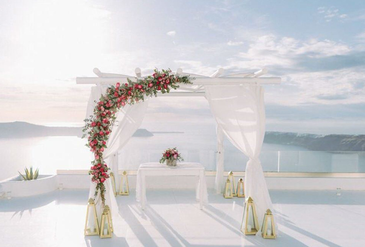pink and gold wedding seaside splendor