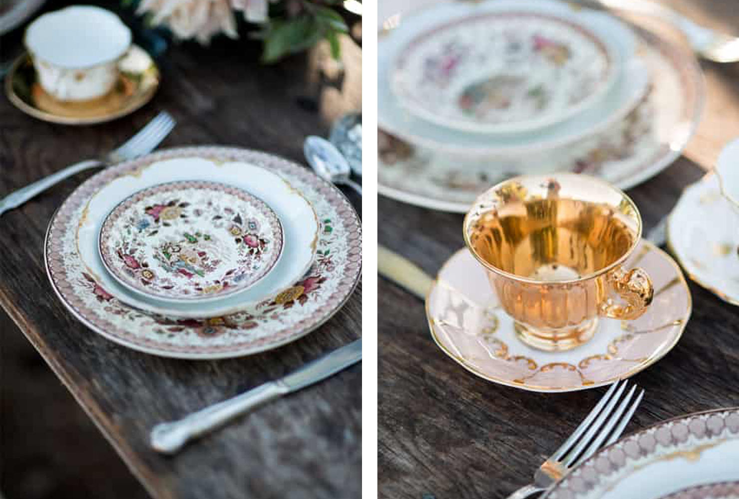 pink and gold wedding victorian tea party