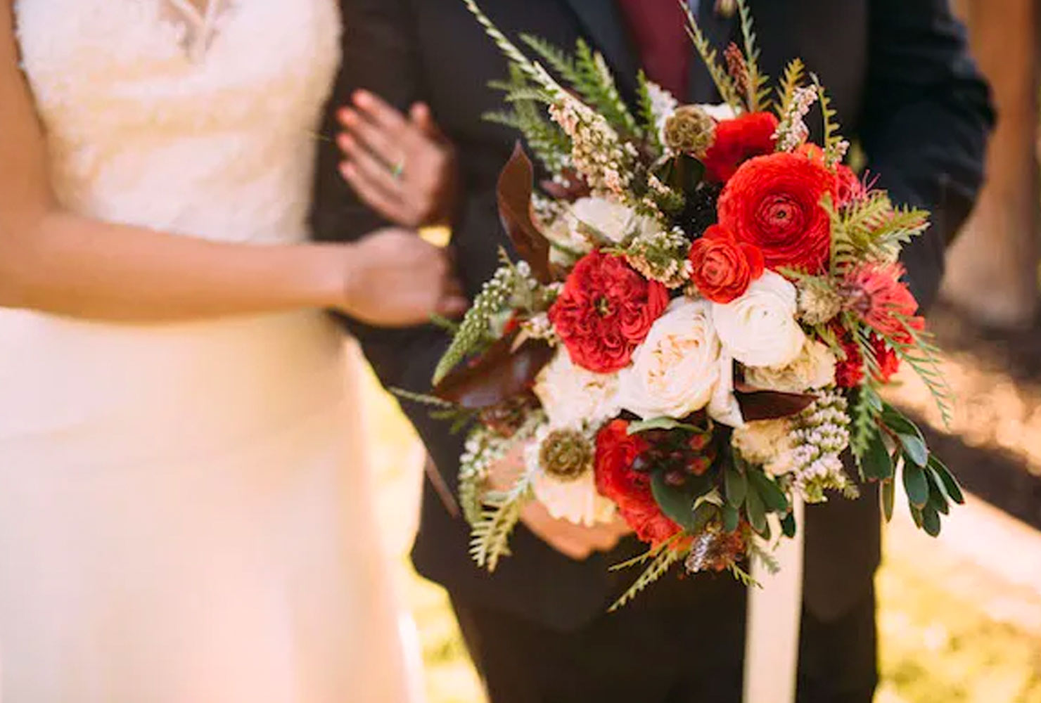 red black and white wedding pop florals 