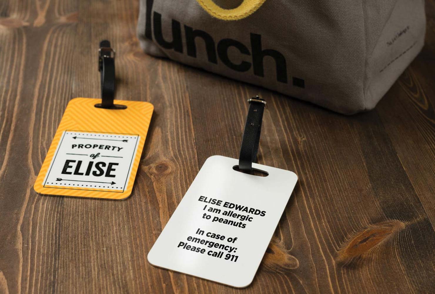 Lunch box tags.