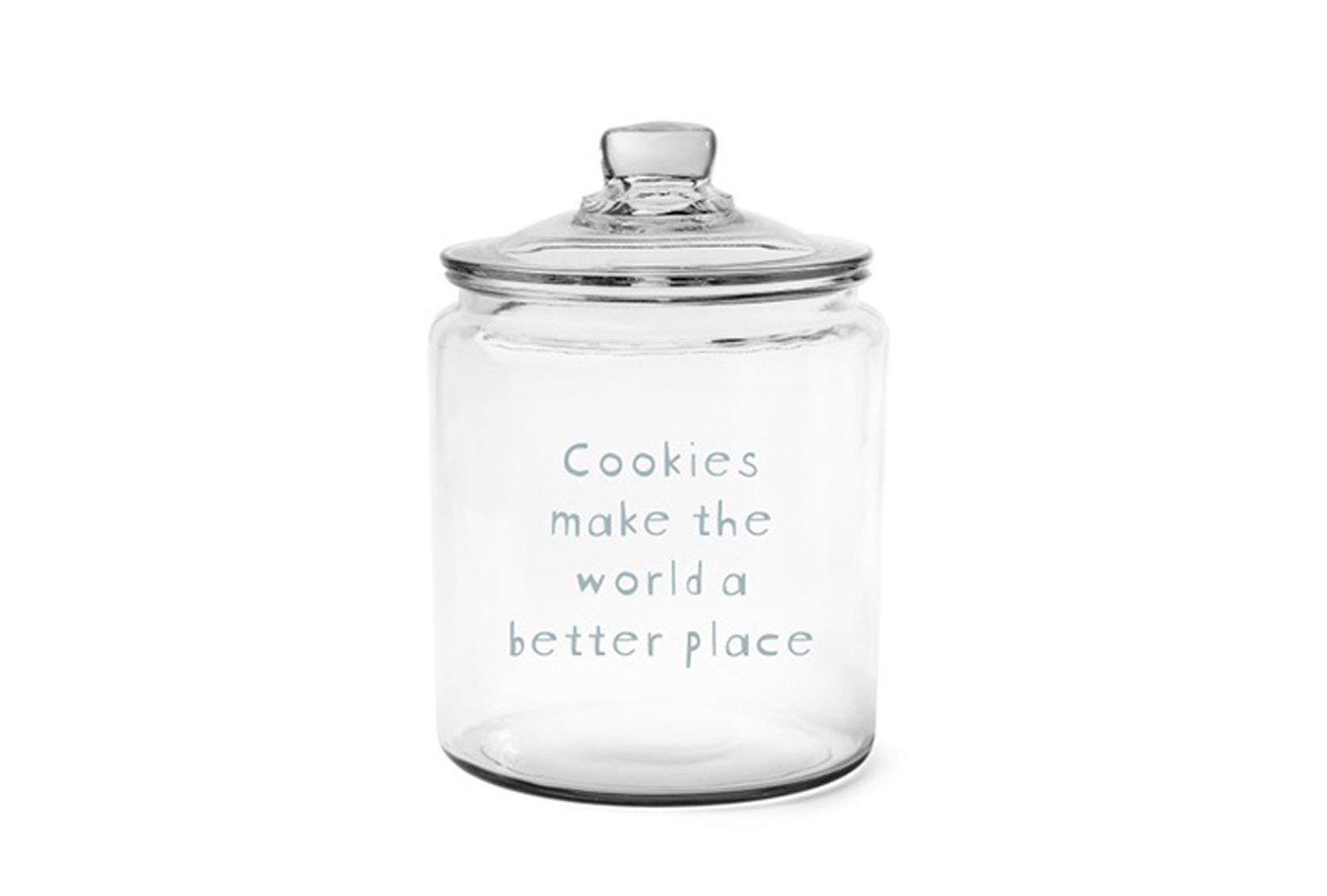 Glass cookie jar.