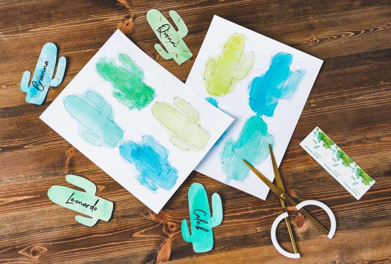 cactus printables with family names.