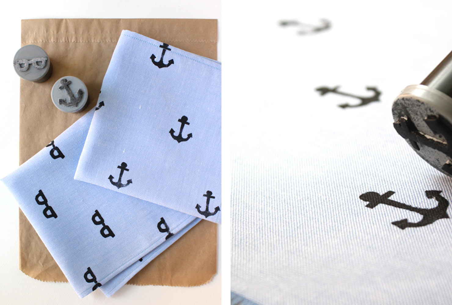 Hand stamped hanky.