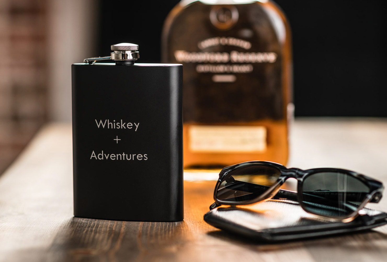 Whiskey and adventures flask.