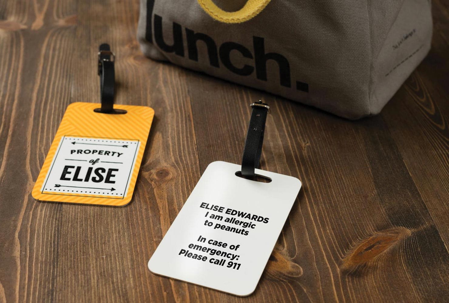 Travel tags.