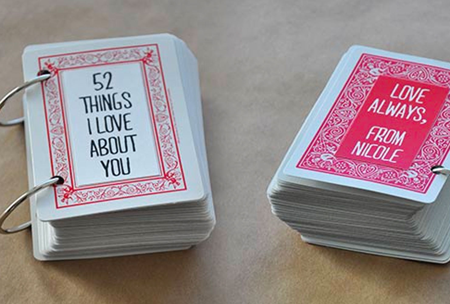 Deck of cards with notes.