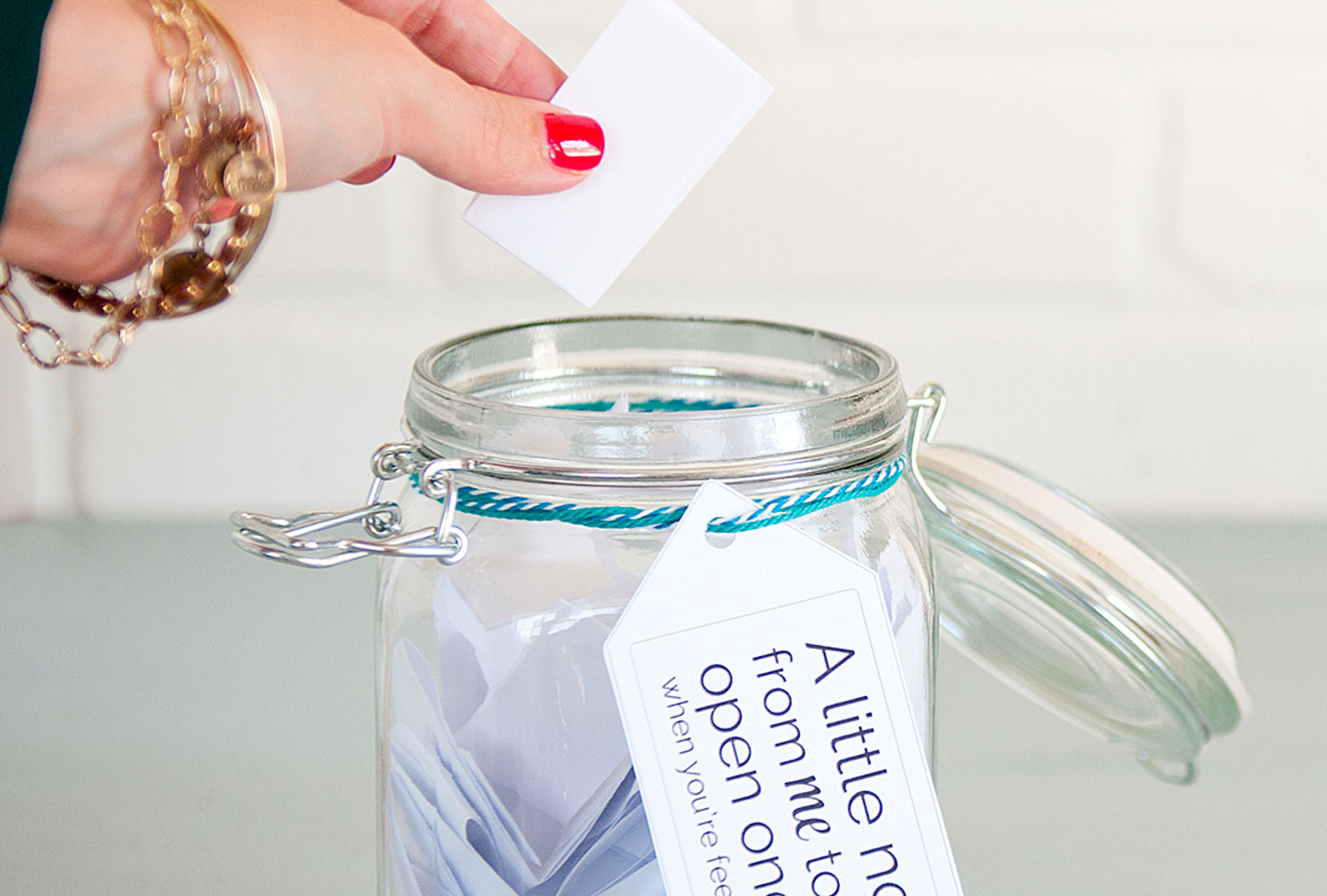 Jar of love notes.