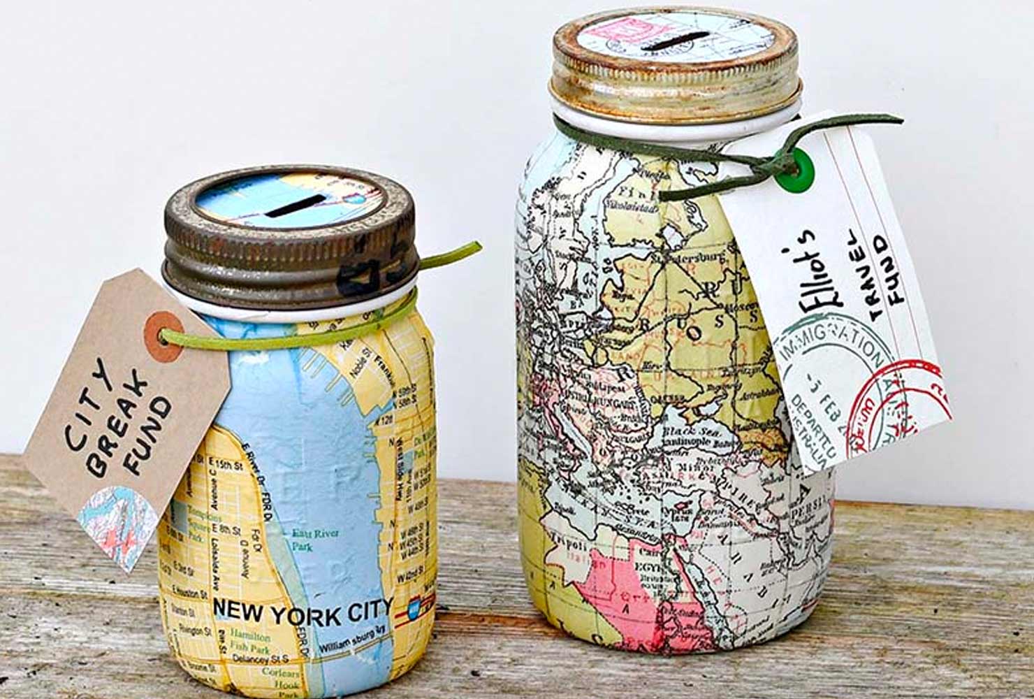 Map decorated jars.