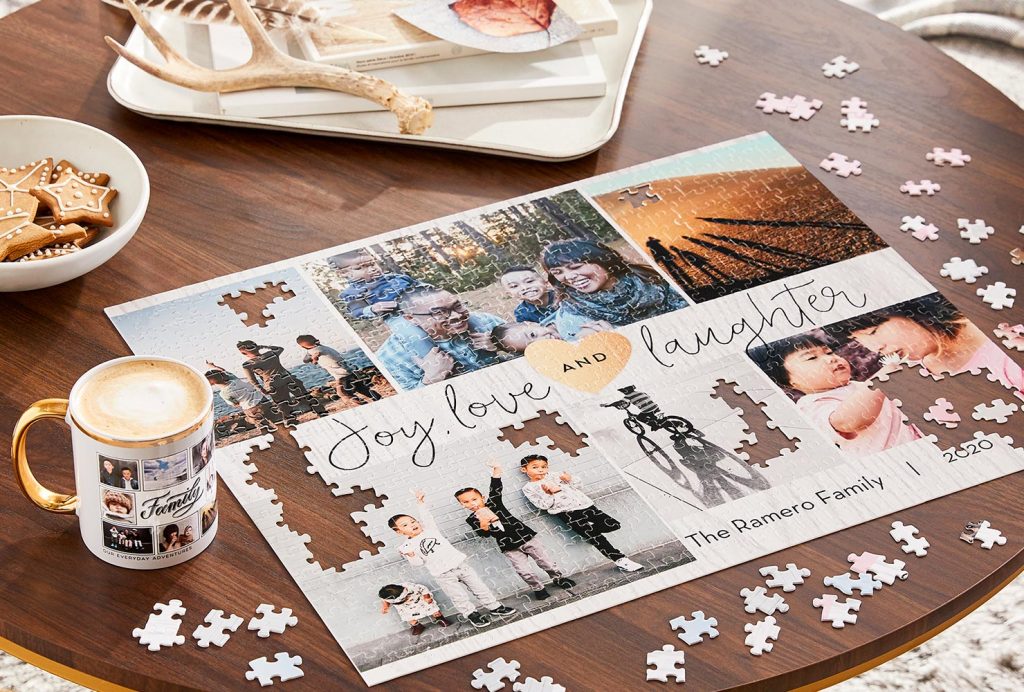 Personalized puzzle with family photos.
