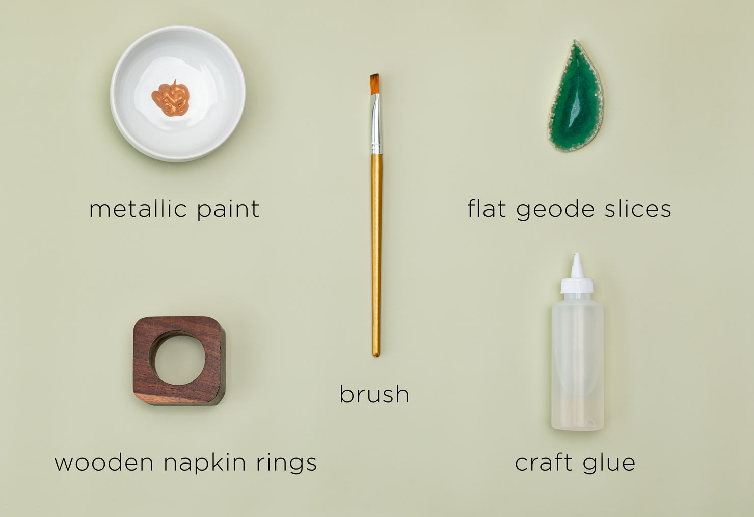Materials to make napkin rings.