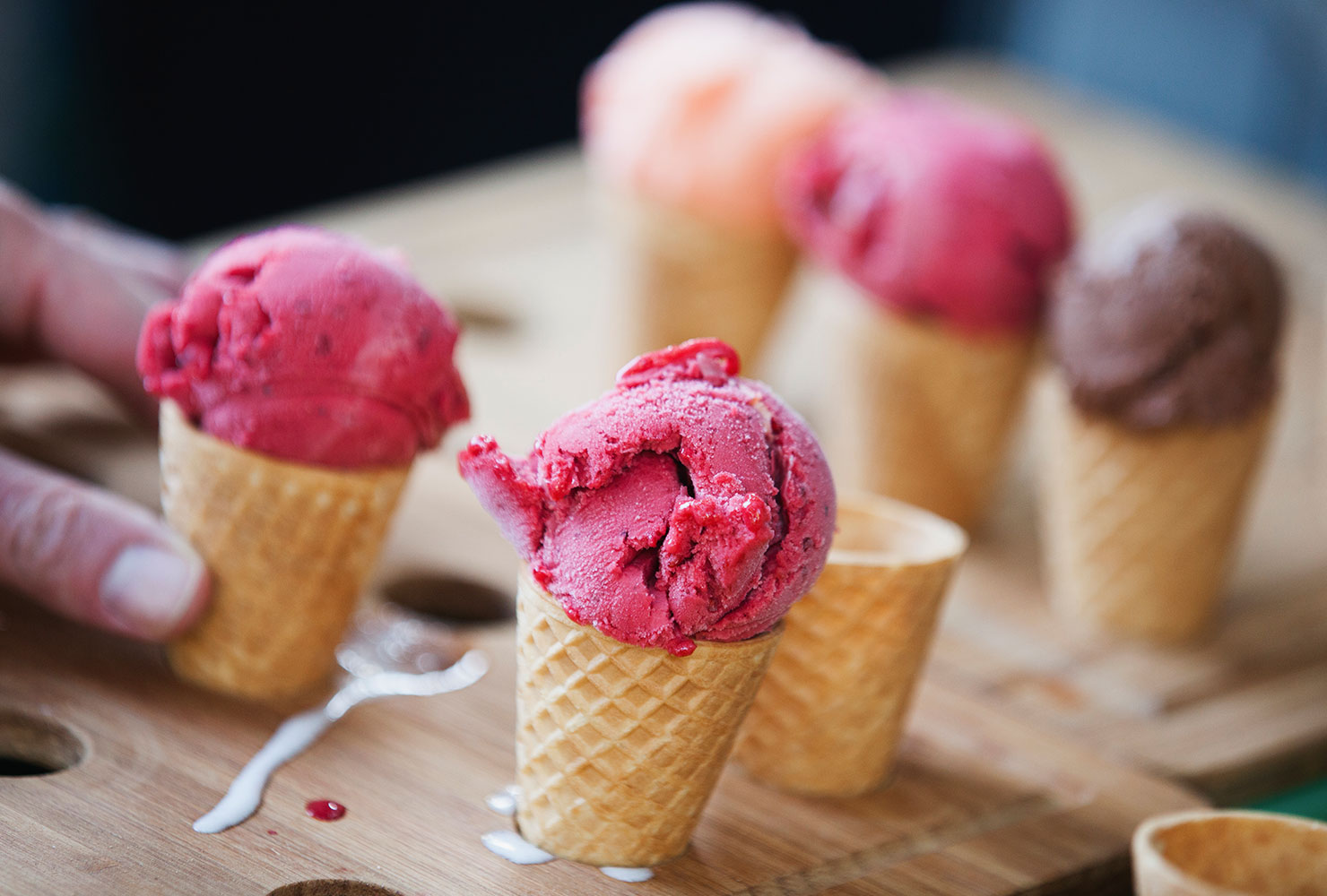 Mini ice cream cones.