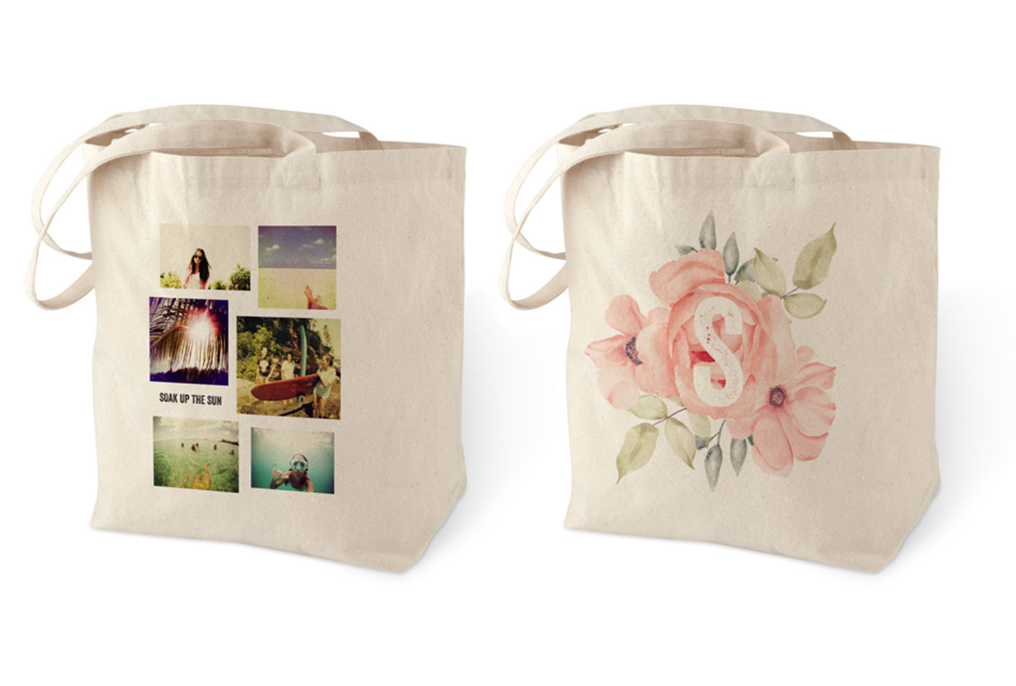 Canvas tote bags.