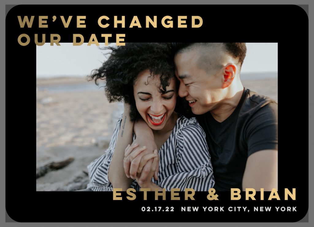 we've changed the date card for wedding