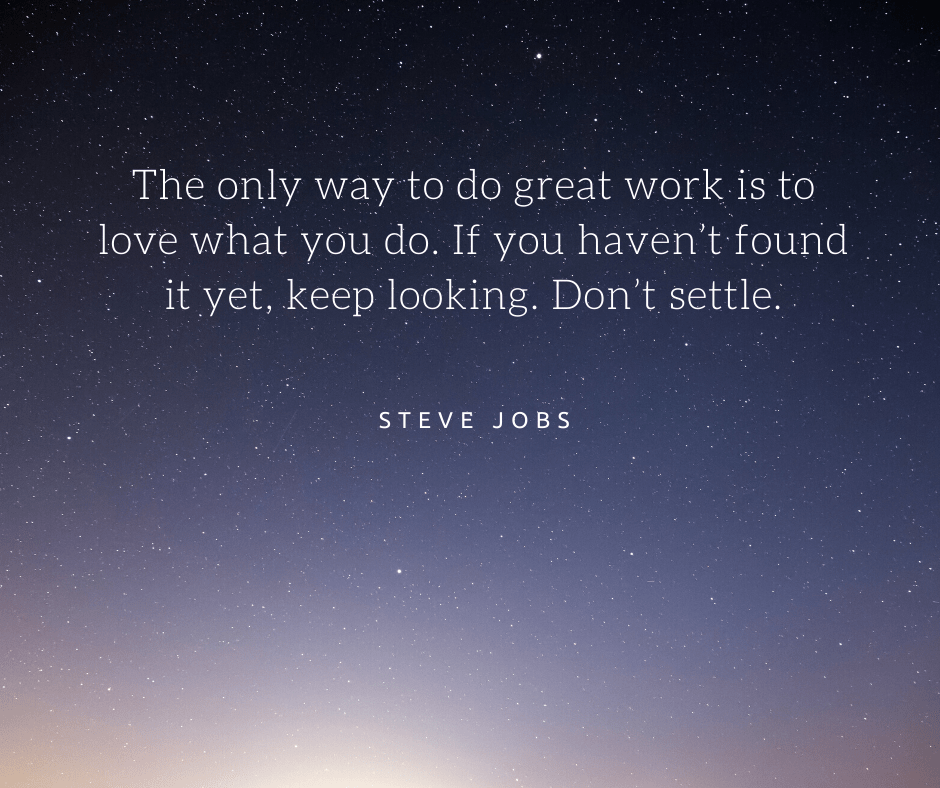 inspirational quote about work by steve jobs