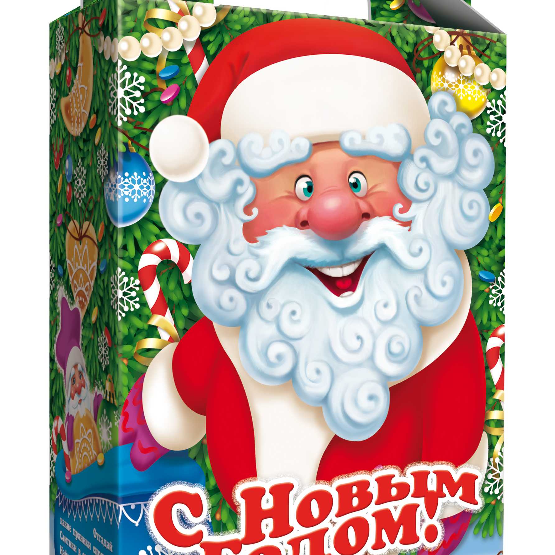 Упаковка для новогодних подарков "Дед мороз" большой МГК